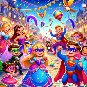 Scopri di più sull'articolo Filastrocca di Carnevale : Allegria di Carnevale tra Supereroi e Principesse