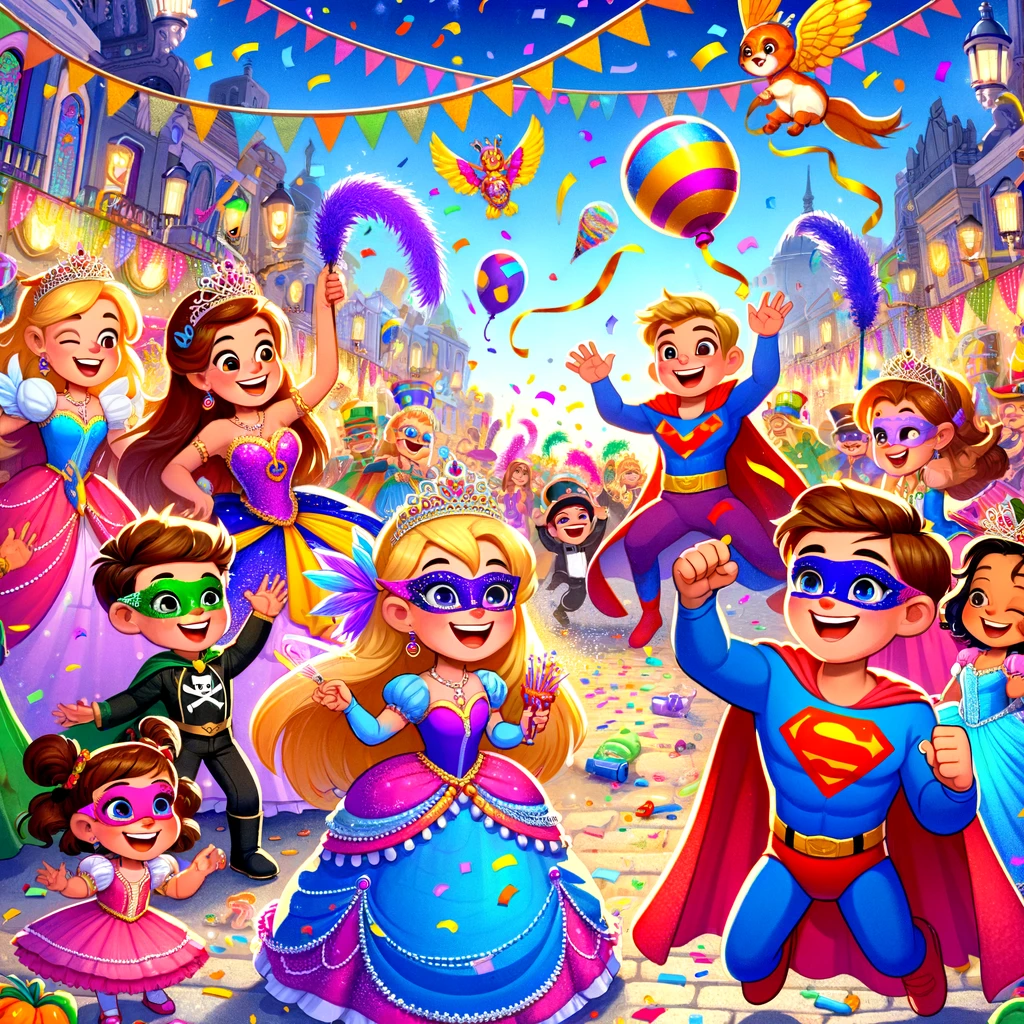 Scopri di più sull'articolo Filastrocca di Carnevale : Allegria di Carnevale tra Supereroi e Principesse